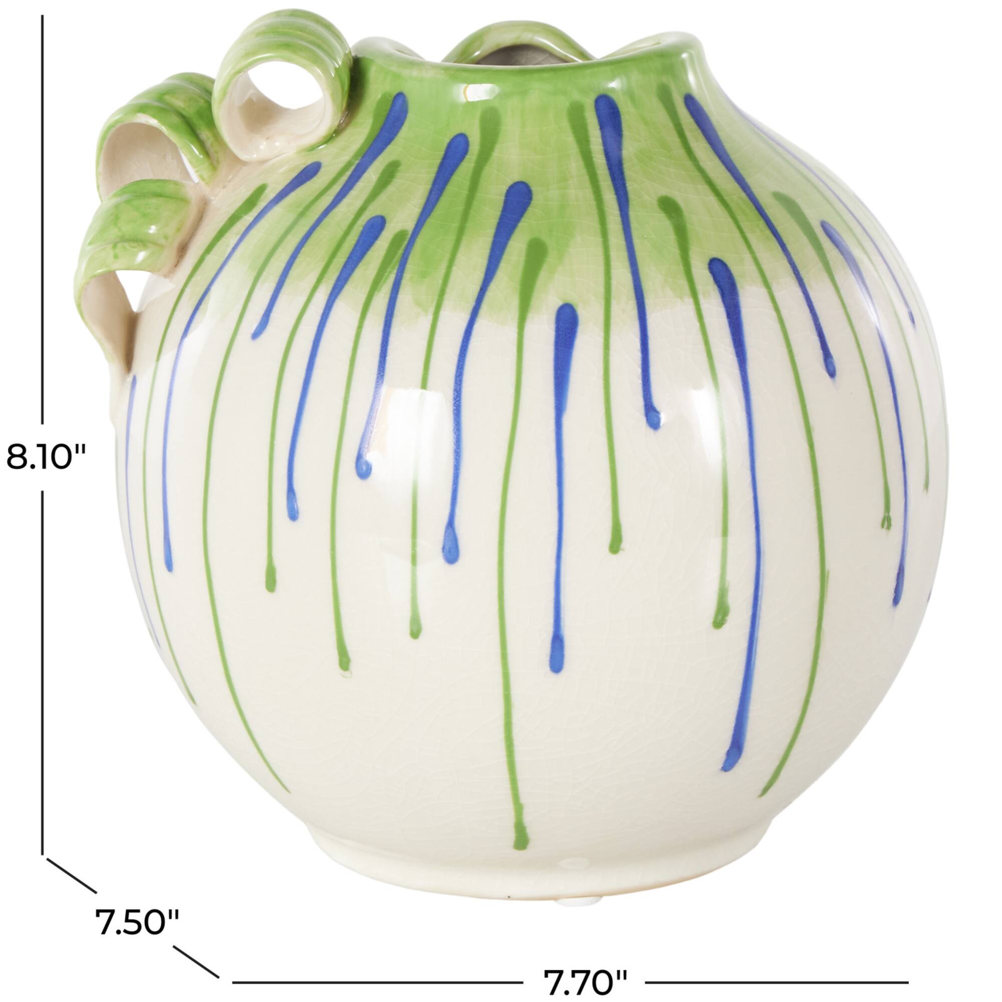 8" White Ceramic Abstract Decorative Vase